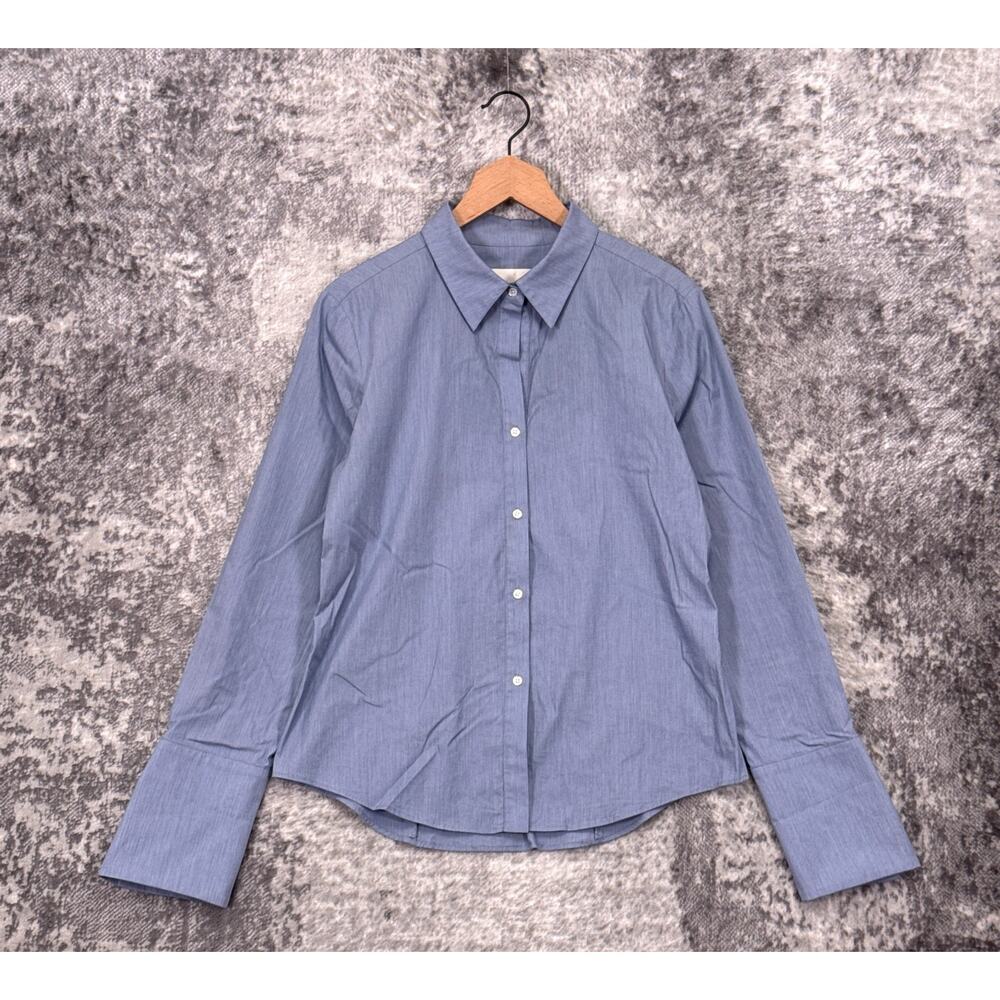 TWP Bessette Shirt Large Womens Blue Cotton Long Sleeve Button Down
